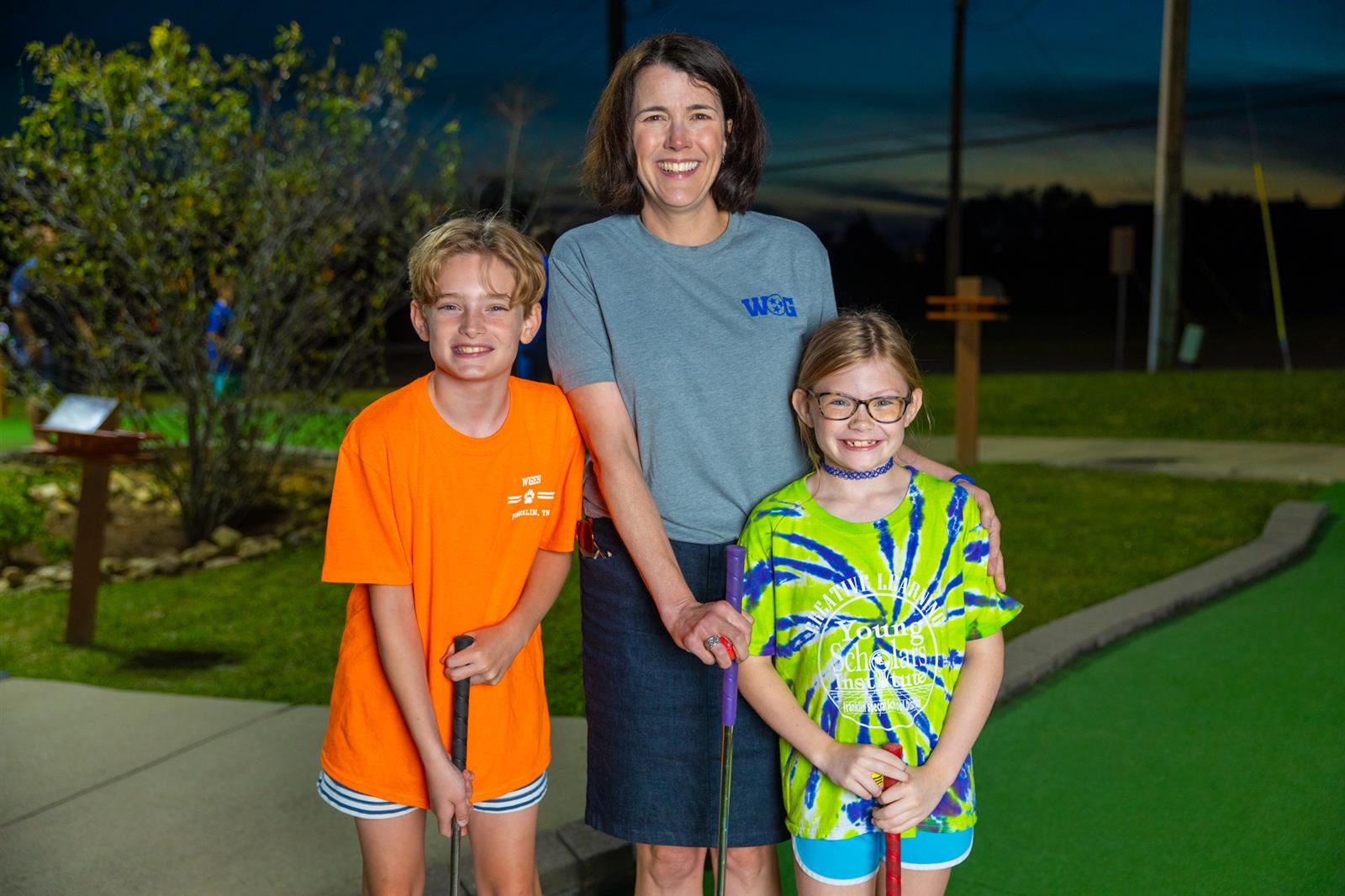 principal with two students